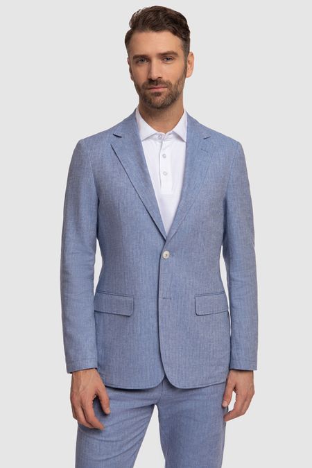 Пиджак из льна и хлопка голубой цвет 22990₽