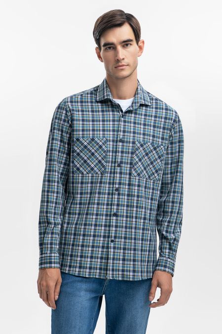 Фланелевая сорочка в клетку Regular fit из устойчивой к сминанию ткани 3990₽