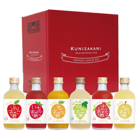 Набор для дегустации ликёров Nakano Shuzo Kunizakari High Juice Liqueur Tasting Set 3 ABV Aichi 300ml x 6 Gift No. [7% ликер, префектура, Япония, бутылки, коробка]