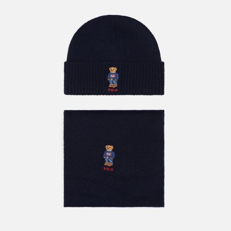 Подарочный набор Polo Ralph Lauren Flag Vintage Bear Beanie & Scarf Gift Box