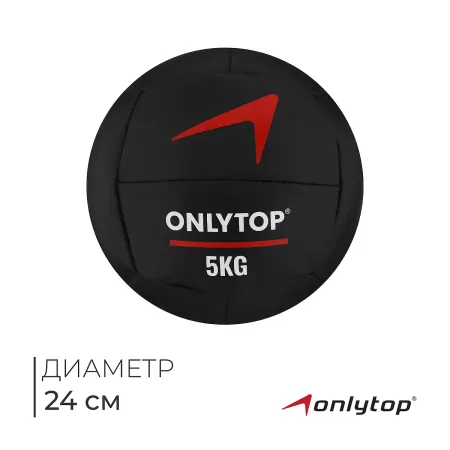 Медицинбол onlytop, 5 кг, d=24 см