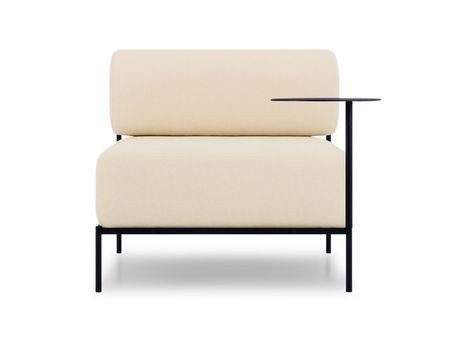 Кресло модульное divanru Нолан Рогожка КремовыйЧерный 42480₽