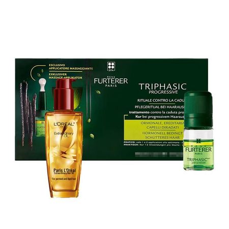 René Furterer Triphasic Hair Loss Serum & L Oréal Hair Oil Bundle