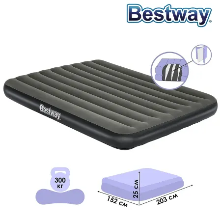 Матрас надувной tritech queen, 203×152×25 см, bestway 6713n