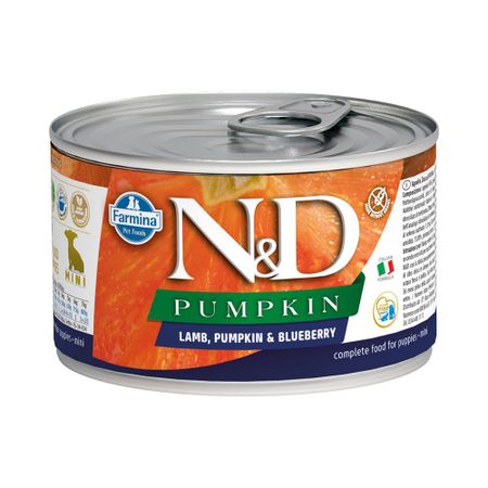 N&D Pumpkin для мелких пород, тыква, ягненок и черника банка