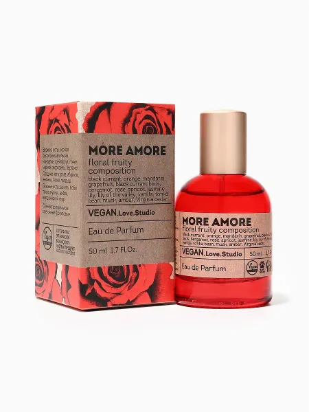 Парфюмерная вода женская vegan love studio more amore, 50 мл (по мотивам amor amor (cacharel)