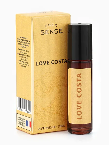 Парфюмерное масло женское free sense love costa, 8 мл (по мотивам lacoste pour femme (lacoste)