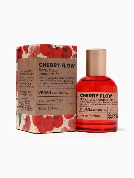 Парфюмерная вода женская vegan love studio cherry flow, 50 мл (по мотивам cherry in the air (escada)