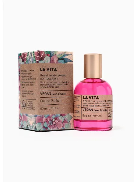 Парфюмерная вода женская vegan love studio la vita, 50 мл (по мотивам la vie est belle (lancome)