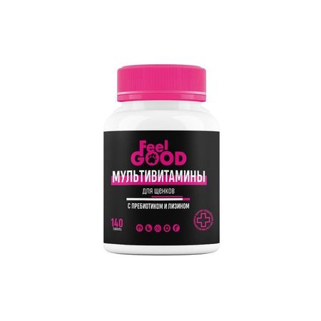 FeelGOOD Мультивитамины для щенков, с пребиотиком и лизином, 140 табл