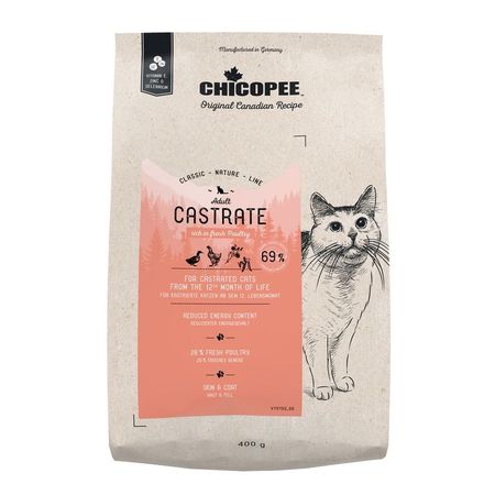 Chicopee CNL Cat Castrate Poultry сухой корм для стерилизованных кошек с МЯСОМ ПТИЦЫ - 400 г