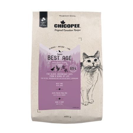 Chicopee CNL Cat Senior Best Age сухой корм для пожилых кошек с ПТИЦЕЙ - 400 г 635₽