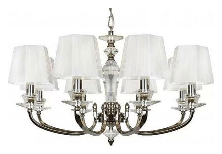 Люстра iLamp Holywood P9399-8 nic цвет плафонаподвески Белый цвет арматуры Никель 31495₽