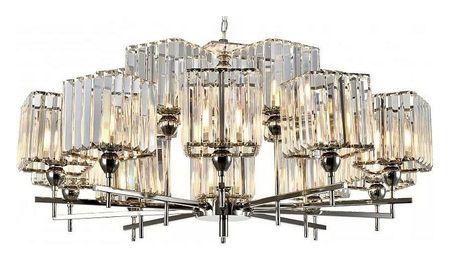 Люстра iLamp Staten Island P9514-10+5 NIC цвет плафона/подвески Прозрачный, цвет арматуры Никель