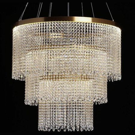 Люстра Chiaro Вассерфалл 3 617010703 цвет плафонаподвески Прозрачный цвет арматуры Золото 309190₽