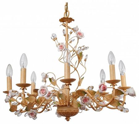 Люстра Abrasax Suzanne SD0925/8 цвет плафона/подвески Зеленый, Прозрачный, Розовый, цвет арматуры Желтый