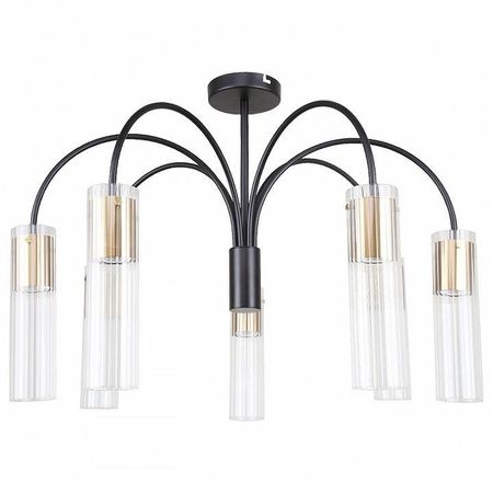 Люстра на штанге F-promo Kors 4740-7C цвет плафонаподвески Прозрачный цвет арматуры Черный 19900₽
