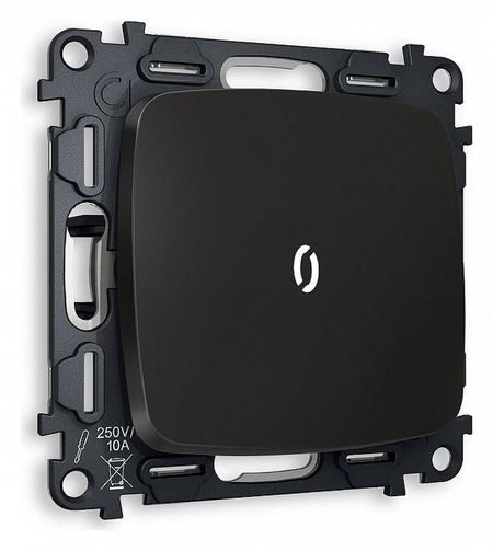 Выключатель одноклавишный с подсветкой без рамки Ambrella Volt Quant MO802015 цвет Черный 670₽