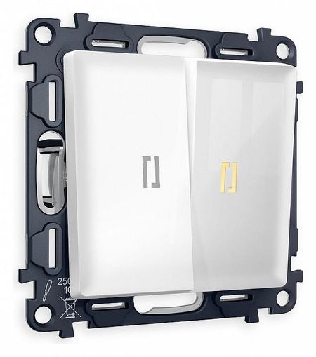 Выключатель двухклавишный с подсветкой без рамки Ambrella Volt Quant MA104010 цвет Белый 1040₽