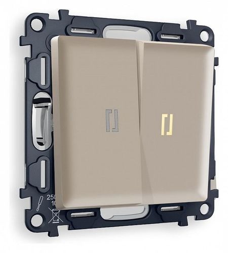 Выключатель двухклавишный с подсветкой без рамки Ambrella Volt Quant MA364010 цвет Бежевый Серый 1130₽