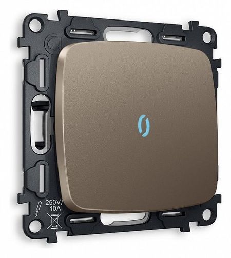 Выключатель одноклавишный с подсветкой без рамки Ambrella Volt Quant MO632020 цвет Бронза 670₽