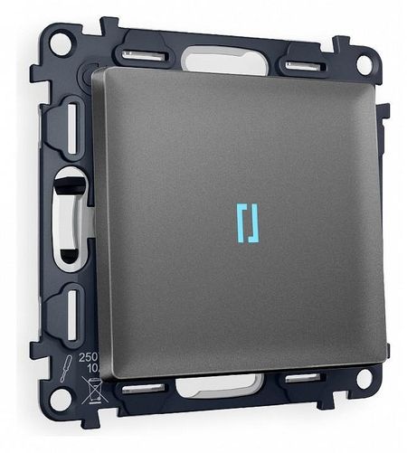 Выключатель проходной одноклавишный с подсветкой Ambrella Volt Quant MA652040 цвет Антрацит 880₽