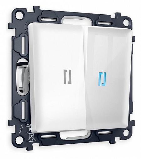 Выключатель двухклавишный с подсветкой без рамки Ambrella Volt Quant MA104020 цвет Белый 1040₽