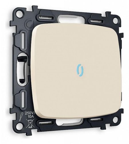 Выключатель одноклавишный с подсветкой без рамки Ambrella Volt Quant MO322020 цвет Бежевый 670₽