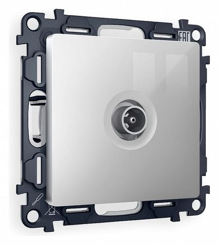 ТВ-розетка оконечная без рамки Ambrella Volt Quant MA413010 цвет Серебро 660₽