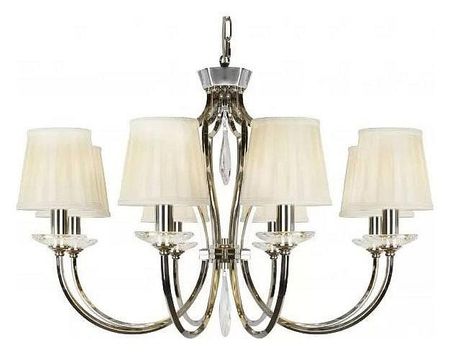 Люстра iLamp Charm P2508-8 nic цвет плафона/подвески Белый, Прозрачный, цвет арматуры Никель