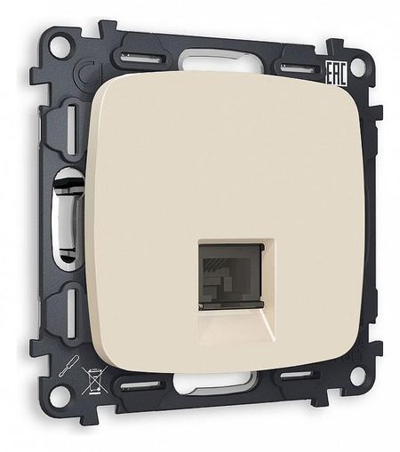 Розетка телефонная RJ-11 со шторкой без рамки Ambrella Volt Quant MO332030 цвет Бежевый 690₽