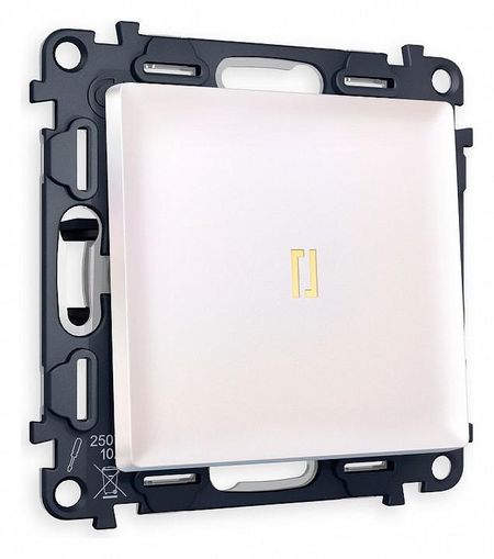 Выключатель одноклавишный с подсветкой без рамки Ambrella Volt Quant MA202010 цвет Жемчужный Белый 670₽