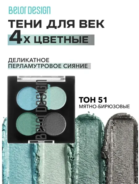Тени для век Delicate сборка №51 мятно-бирюзовые