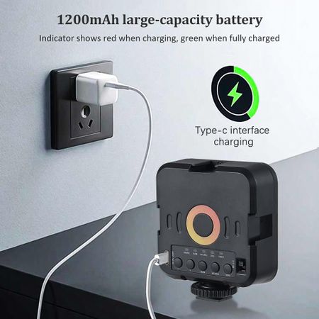 Portable Photography Lighting Dimmable LED Lamp Photography Lamp with 3000k-9000K Color Temperature 1200mAh Battery for Cameras