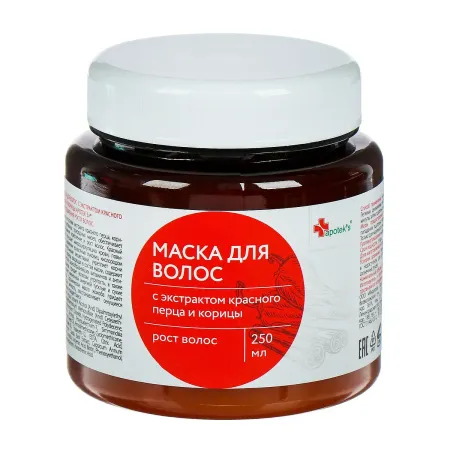 Маска для волос apotek`s репейная, с экстрактом красного перца и корицы, 250 мл