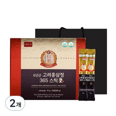 6-year-old Korean red ginseng extract 365 stick yellow, 300g, 2 units,Korean health food