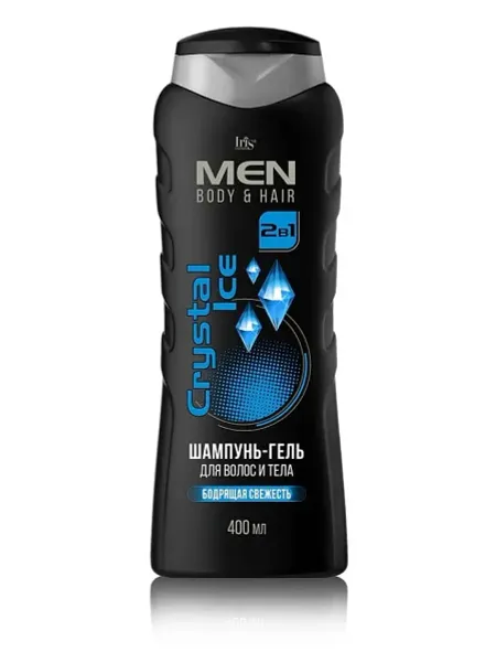 MEN Шампунь-гель для волос и тела Crystal ice 400 мл Iris