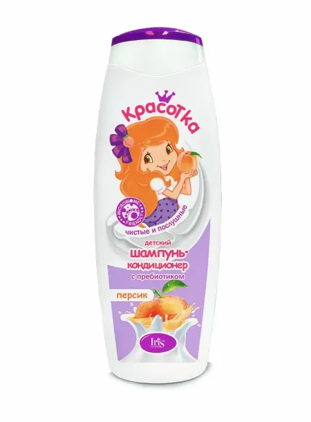 IRIS КРАСОТКА Детский шампунь-кондиционер ПЕРСИК с пребиотиком флакон 400мл