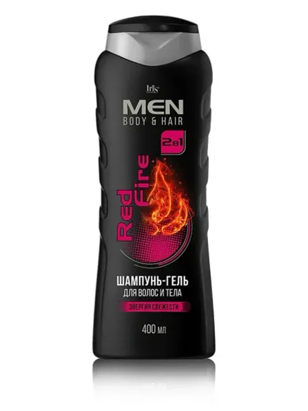 MEN Шампунь-гель для волос и тела Red fire 400 мл Iris