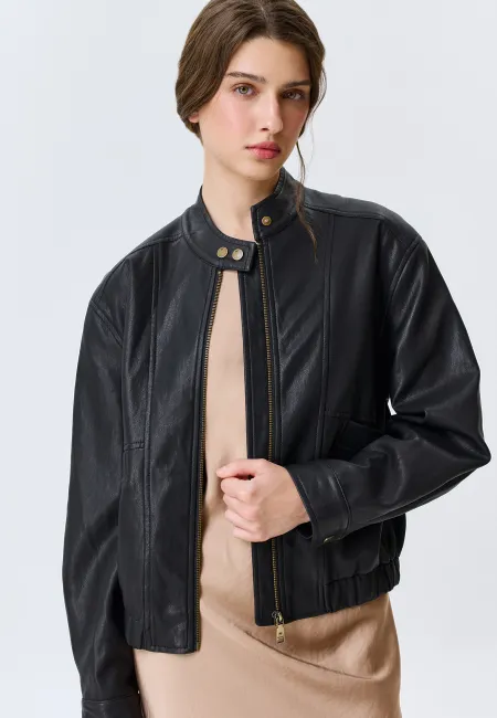 Куртка из эко кожи с воротником-стойкой SAVAGE 8999₽