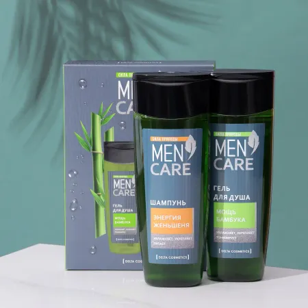Подарочный набор косметики для мужчин men care: гель для душа, 250 мл + шампунь, 250 мл