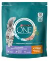 Сухой корм для кошек Purina ONE для красивой шерсти здоровой кожи и контроля образования волосяных комков с курицей