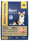 Сухой корм для взрослых собак средних пород Брит Премиум Adult M с курицей
