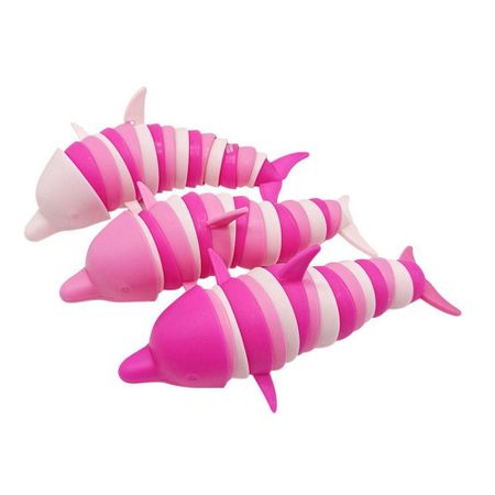 Educational Children S Toys Shark Snail Slug Dolphin Snail Slug Degree Rotatable Rotating pink dolphin random