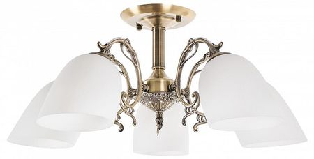 Люстра на штанге MyFar Biene MR1521-5C цвет плафонаподвески Белый цвет арматуры Бронза 12095₽