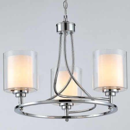 Люстра Moderli Maximilian V2524-3P цвет плафона/подвески Белый, Прозрачный, цвет арматуры Хром