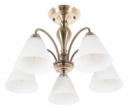 Люстра на штанге MyFar Anna MR1451-5C цвет плафонаподвески Белый цвет арматуры Бронза 11845₽