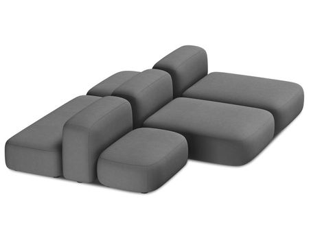 Диван модульный divanru Риббл 6 Букле Графитовый 210950₽