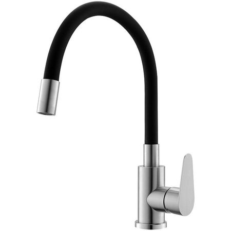 Смеситель для кухни Olives Olisan Steel ST1010 Нержавеющая сталь Черный 2296₽