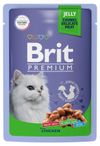 Корм влажный для кошек Brit Premium куриное филе в желе